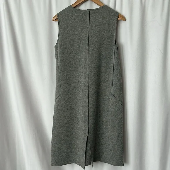 Lafayette 148 New York Heather Gray Wool Sleeveless Pocket Dress **Size P**🌸🌸 - Picture 2 of 5